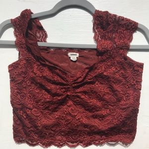 Garage maroon lace top/bralette